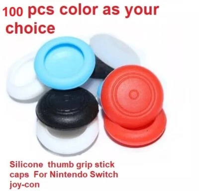 100pcs Analog Stick Thumb Grip Cap Rubber For Nintendo Switch/Lite/OLED Joy Con - Image 1 of 4