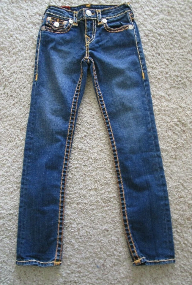 Raro... Jeans VERDADEIRA RELIGIÃO FEMININA JULIE SUPER T Grosso Multi Cor Fio Tamanho 8 - Imagem 1 de 4