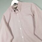 EDDIE BAUER Shirt Mens Large White Black Relaxed Button Up Wrinkle Resistant Top