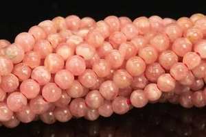 3 mm echte natürliche argentinische Rhodochrositperlen orange rosa AA runde Perlen 16" - Bild 1 von 3