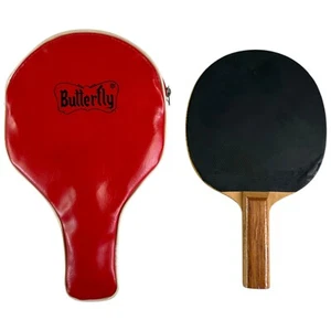 Vintage Tamasu Butterfly Soft-D13 Red/Black Table Tennis Ping-Pong Paddle + Case - Picture 1 of 20