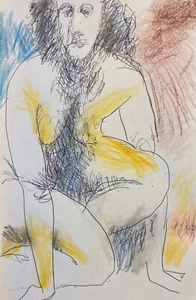 James Bone Female Colorful Nude Figure Drawing - Chicago Artist - Picture 1 of 2