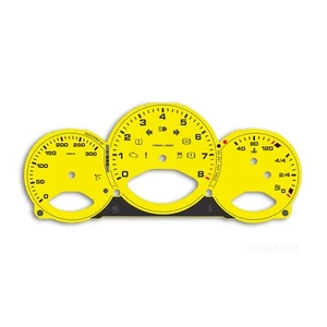 Porsche 987.1 Boxster Cayman Instrument Gauge Face Dial 300 KMH Manual Yellow - Picture 1 of 1