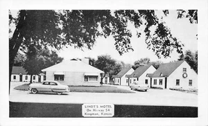 Lindt's Motel Kingman, Kansas Hi-Way 54 Roadside 1950er Jahre Vintage Postkarte - Bild 1 von 2