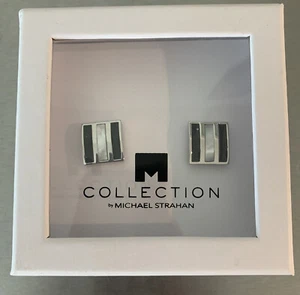 NEW Silver Cufflinks By Michael Strahan M Collection - Picture 1 of 1