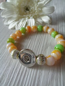 Flexibles Chunk - Armband gelb/weiß  grün silber UNIKAT - Bild 1 von 1