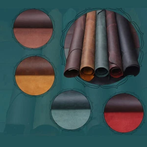 Cowhide Oil tanned Crazy horse leather craft Diy material retro Pull up style US - Picture 1 of 20