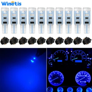 10X Bombilla LED azul T5 74 con enchufe para tablero panel de instrumentos medidor luz de racimo - Imagen 1 de 11