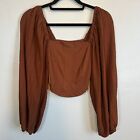 Urban Outfitters Women’s Claudia Brown Blouse Top Size Small NWT