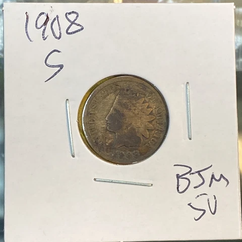 1908 S Indian Cent BJM65 Cover
