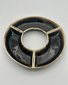 VTG 1960s Pfaltzgraff #130 Brown Drip Glaze Crescent Replacement Lazy Susan pc - Picture 1 of 3