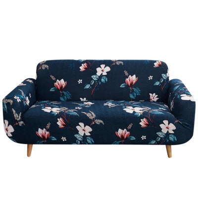 Funda de sofá 1/2/3/4 asientos Spandex elástica floral impresa funda protectora para sofá Foto 1 de 4