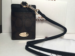 Coach Print ID Lanyards case holder Signature NWT 100% Authentic Coach 