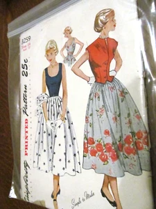 *Vintage 1950er Jahre Simplicity 3259 MCM KLEID & ÄRMELLOSE JACKE Nähmuster 14 34 - Bild 1 von 2