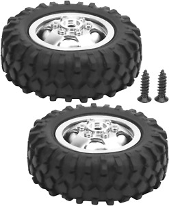 Alomejor RC Tire 2Pcs Wheel Tyres Rubber Tires Truck Wheel Rubber Tire 55mm for