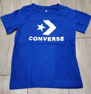 Converse Softstyle Graphic T-Shirt Kids Size 6 Medium Blue 100% Cotton - Picture 1 of 5