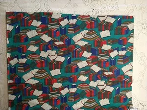 RARE & OOP Fabric Traditions BOOKS LIBRARY SCHOOL BOOKS 100% Cotton 17" x 45" - Picture 1 of 4
