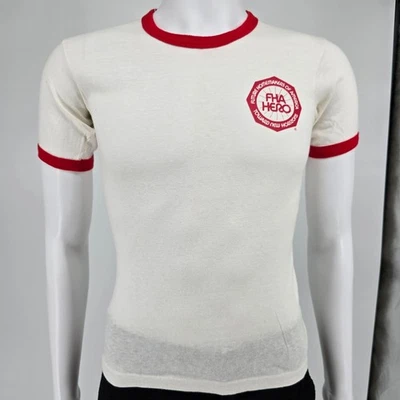 Viintage 1970s "FHA Hero" Future Homemakers of America Ringer Tee T-Shirt (XS) - Image 1 of 4