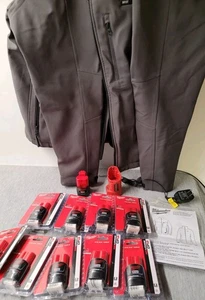 Milwaukee M12 Heated Gear Jacket Toughshell Work Coat W/10 Batteries Mens L  - Picture 1 of 9
