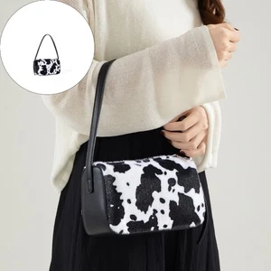 Modern Cow Pattern Top Handle Bag Practical Polyester Casual Shoulder Bag - Picture 1 of 11