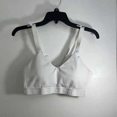 Nike Mujer Dry Fit Sujetador Talla Mediana Blanco Almohadillas Extraíbles, Deportes Razorback  Foto 1 de 4