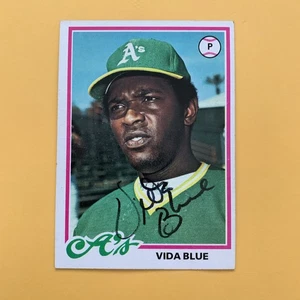 Vida Blue, SIGNED 1978 Topps #680, Oakland Athletics, HANDSIGNIERT - Bild 1 von 2