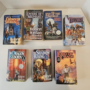 Lot Of 7 Robert Jordan The Wheel Of Time Paperback Books 1 3 4 6 7 9 13 - Picture 1 of 21