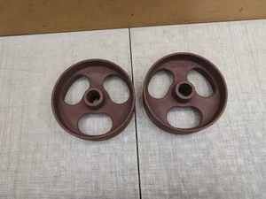 (2) Vintage passender Industriewagen Steampunk Gusseisen 8" Hit Miss Motorrad - Bild 1 von 10