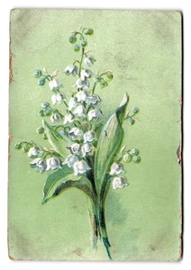 Vintage Maiglöckchen Blumen Postkarte von 1909 mit handschriftlicher Nachricht - Bild 1 von 2