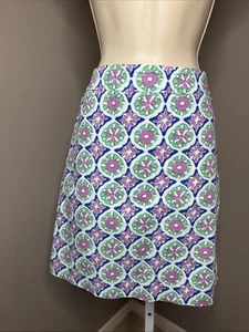 TALBOTS Skirt spring Summer Skirt 8P Lined Zipper Colorful Preppy 97% Cotton - Picture 1 of 12
