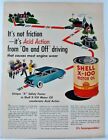 Vtg 1949 MCM Shell X-100 Motor Oil Engine Wear Acid Action Artwork Print Ad
