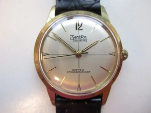 PUW cal. 65 vintage watch movement in Zentra case - running - Picture 1 of 6