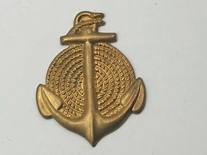 Anker + Seil Mützenabzeichen ohne Pin (Pin fehlt) unvollständig Vintage unbekannt Emblem - Bild 1 von 5