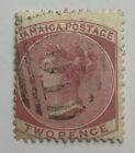 1860-1864 JAMAICA 2d STAMP QV WITH INTERESTING SIGNED MARK ON BACK CC CROWN