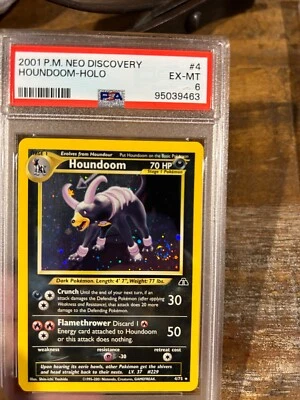 Pokemon 2001 Neo Discovery HOUNDOOM Holo #4 PSA 6 Swirl RARE - Image 1 of 2