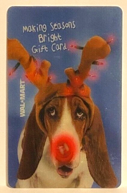 WalMart Making Seasons Bright Dog As Reindeer Lenticular 2006 Gift Card VL-1185 - Image 1 of 1