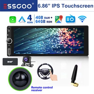 6.86" Android 14 4+64G Carplay Autoradio 1DIN GPS NAV Wifi Bluetooth RDS DAB KAM - Bild 1 von 14