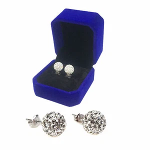 Earrings Ear Stud Czech Crystal Rhinestones Spacer Clay Beads Handmade Quality - Picture 1 of 27