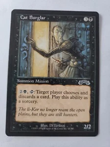 MTG Magic The Gathering Card Cat Burglar Summon Minion Black Exodus 1998 - Picture 1 of 2