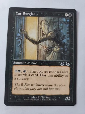 MTG Magic The Gathering Card Cat Burglar Summon Minion Black Exodus 1998 - Image 1 of 2