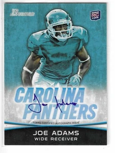 2012 BOWMAN JOE ADAMS AUTO RC #198 CAROLINA PANTHERS ARKANSAS RAZORBACKS - Picture 1 of 2