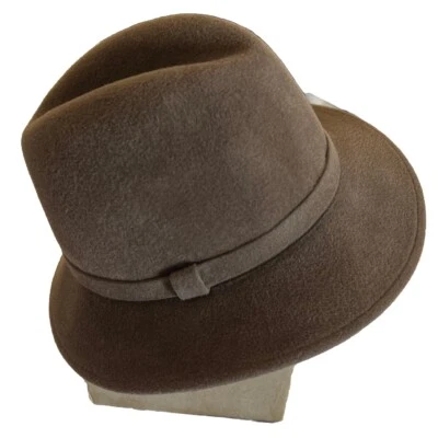 Makins New York Vintage Brown Hat Felt Velour 21 1/2 Inches Foto 1 de 4