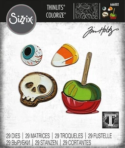 Juego de 29 piezas Sizzix Thinlits Trick or Treat Colorear #666002 venta al por menor $34,99 Tim Holtz - Imagen 1 de 7