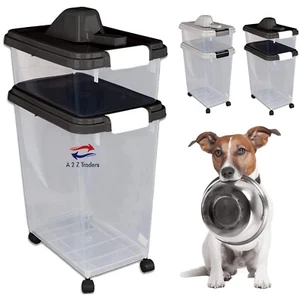 Contenedores de plástico herméticos para alimentos para mascotas alimento seco para animales perros gatos pájaros contenedor de almacenamiento  - Imagen 1 de 16