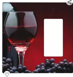 Copertura interruttore luce bottiglia vino e uva piastra da parete rocker decorativo vuoto... - Foto 1 di 3