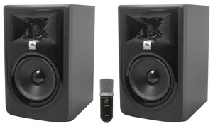 2) JBL 305P MkII 5" Studio Reference Monitors Monitoring Speakers+Mackie USB Mic - Picture 1 of 11