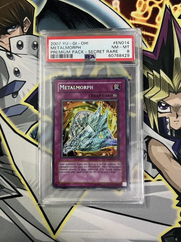 2007 Yu-Gi-Oh! Premium Pack Secret Rare Misprint Metalmorph PSA MINT 9 - Image 1 of 1