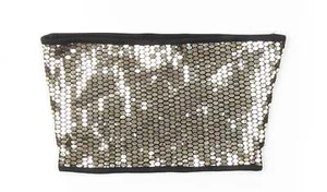 Topshop Womens Gold Nylon Blend Cropped Blouse Size 8 - Picture 1 of 12