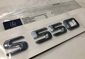 1X CHROME S550 Fits Mercedes Rear Trunk Emblem Logo Badge Letter Numbers E CLASS - Picture 1 of 2