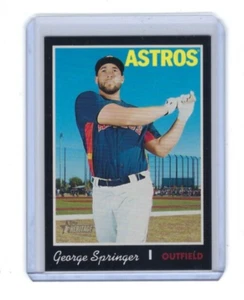 2019 Topps Heritage #407 George Springer BLACK BORDER SSP - 50 Copies -#d /50 - Picture 1 of 2